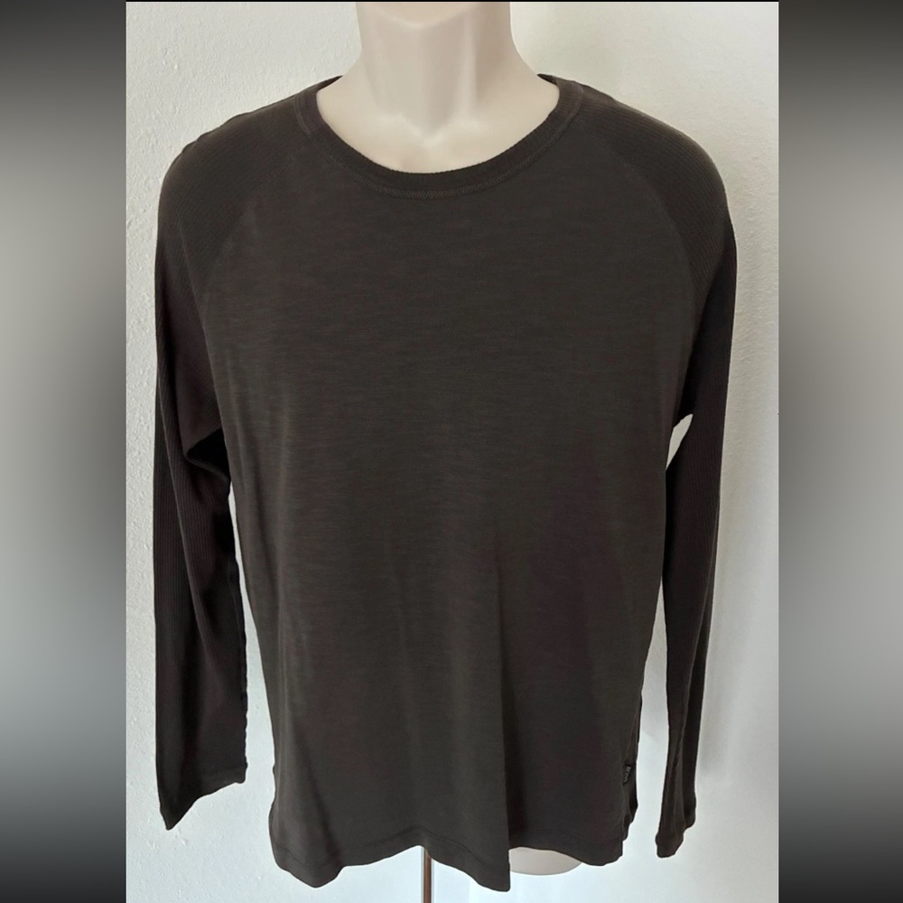 HUGO BOSS Mens Slim Fit Long Sleeve Brown Logo Top Shirt Sweater Sz XL
